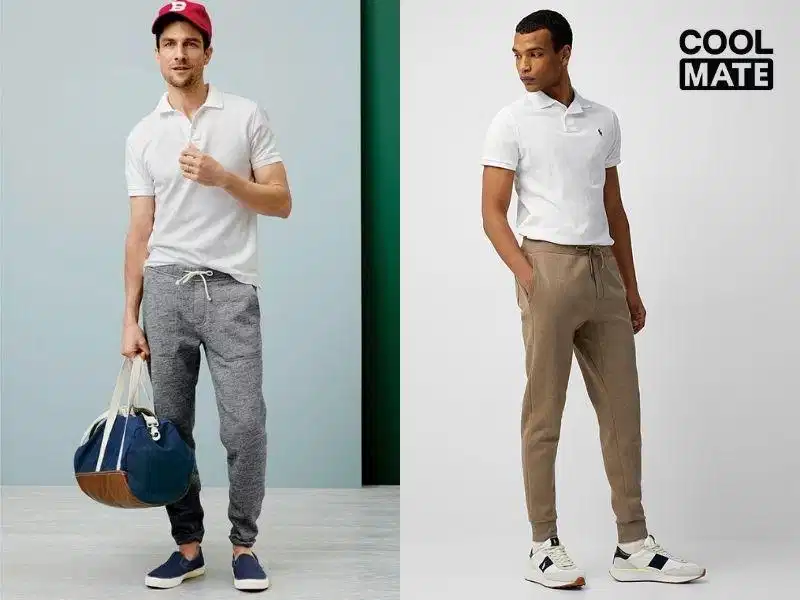 Phối áo polo nam với quần jogger thoải mái