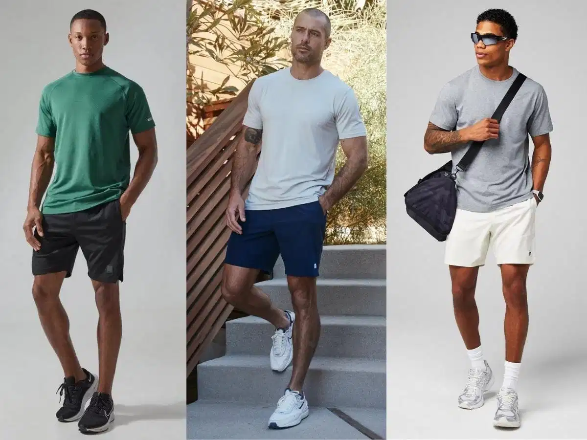 Phối áo thun và quần short thể thao nam