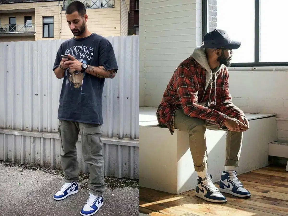 Cách phối đồ linh hoạt cùng giày Air Jordan 1 Set đồ phối cùng Air Jordan 1 với quần ống suông và áo thun basic