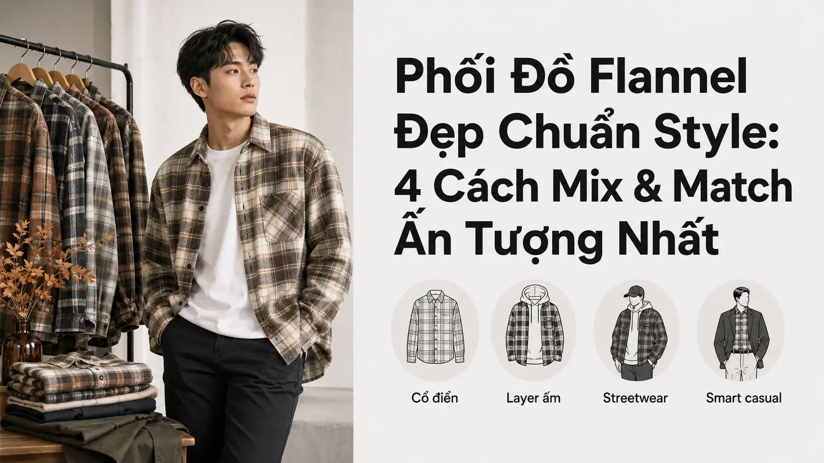 Cách Phối Đồ Flannel Đẹp Chuẩn Style Với 4 Cách Mix Match