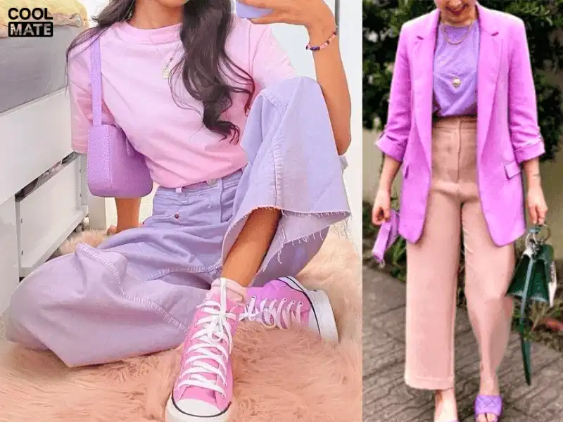 Sự kết hợp ngọt ngào giữa màu hồng phấn và màu tím lilac pastel