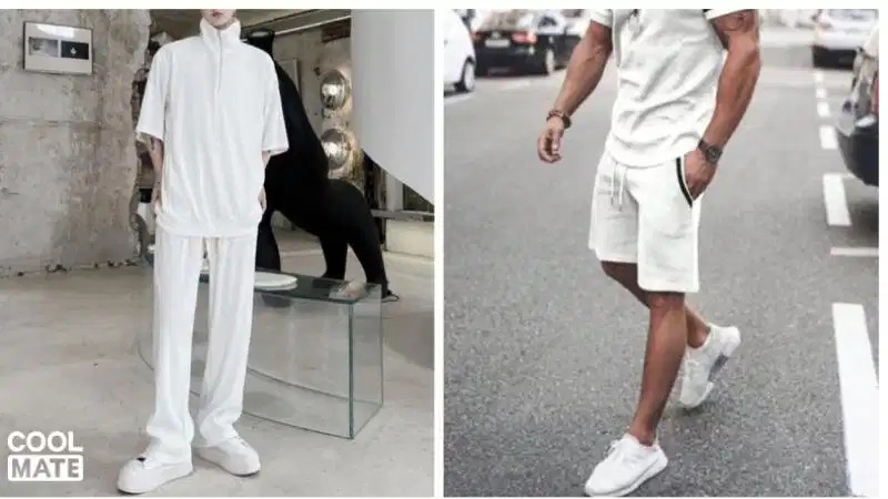 Phối đồ màu trung tính all white Phối đồ nam màu trung tính all white nhẹ nhàng phóng khoáng