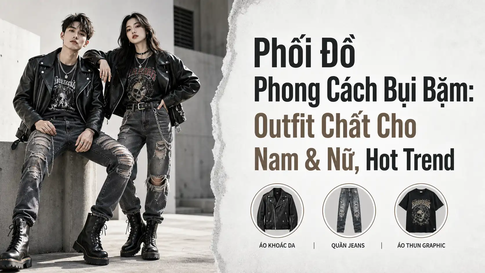Phối Đồ Phong Cách Bụi Bặm Chất Cho Nam Và Nữ Hot Trend