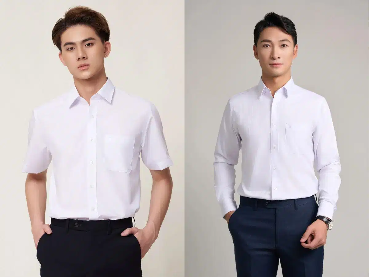 Phối áo sơ mi trắng cho nam với quần tây và quần casual Phối áo sơ mi trắng cho nam với quần tây và quần casual