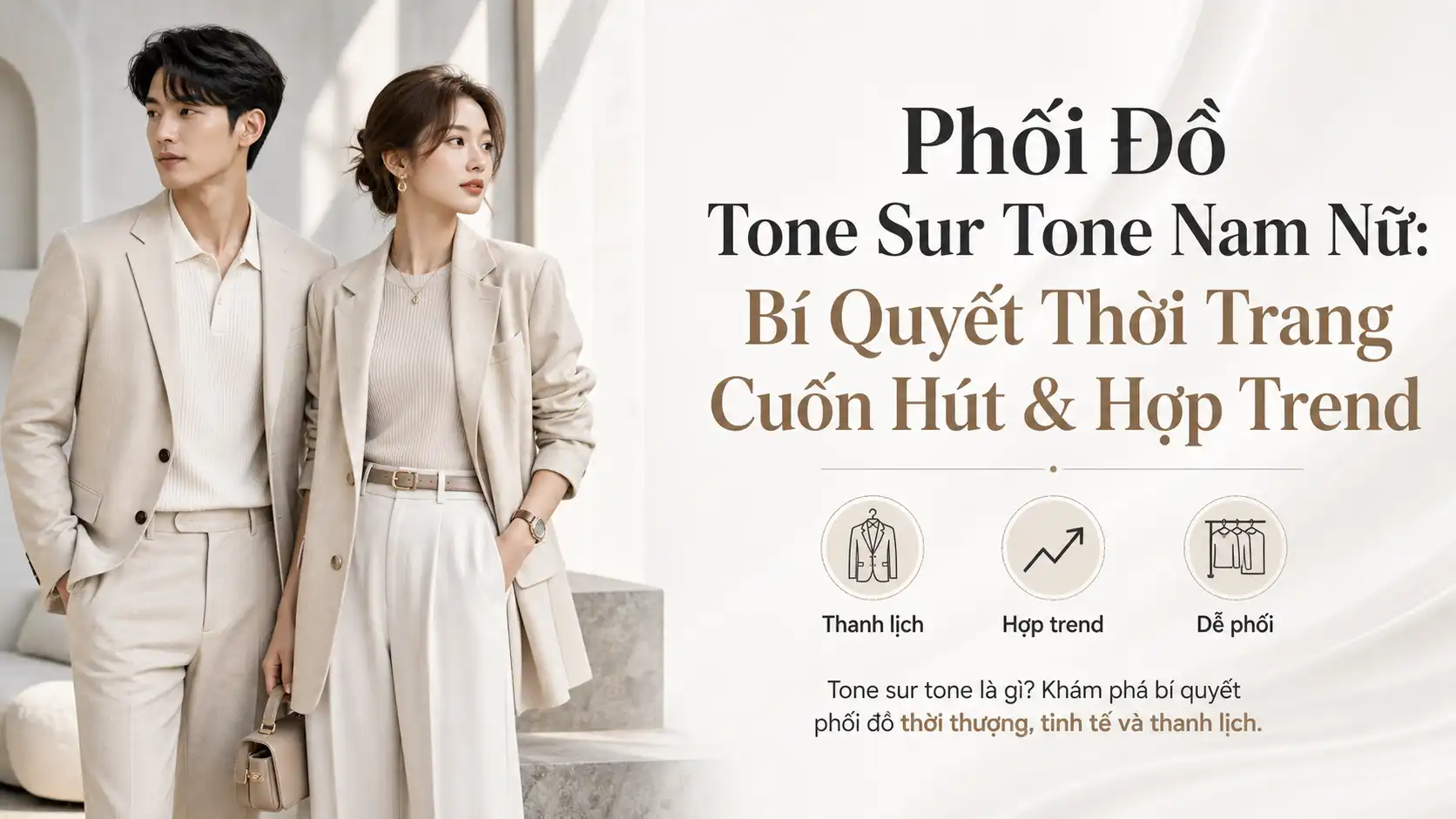 Phối Đồ Tone Sur Tone Nam Nữ Đẹp & Hợp Xu Hướng 2024