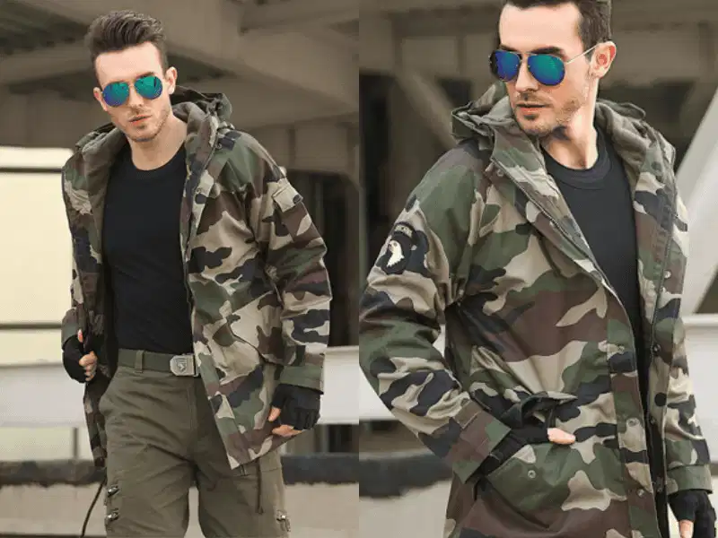 Phối đồ với áo khoác lính mỹ cùng áo thun và quần jogger Phối đồ với áo khoác lính mỹ, áo thun và quần jogger