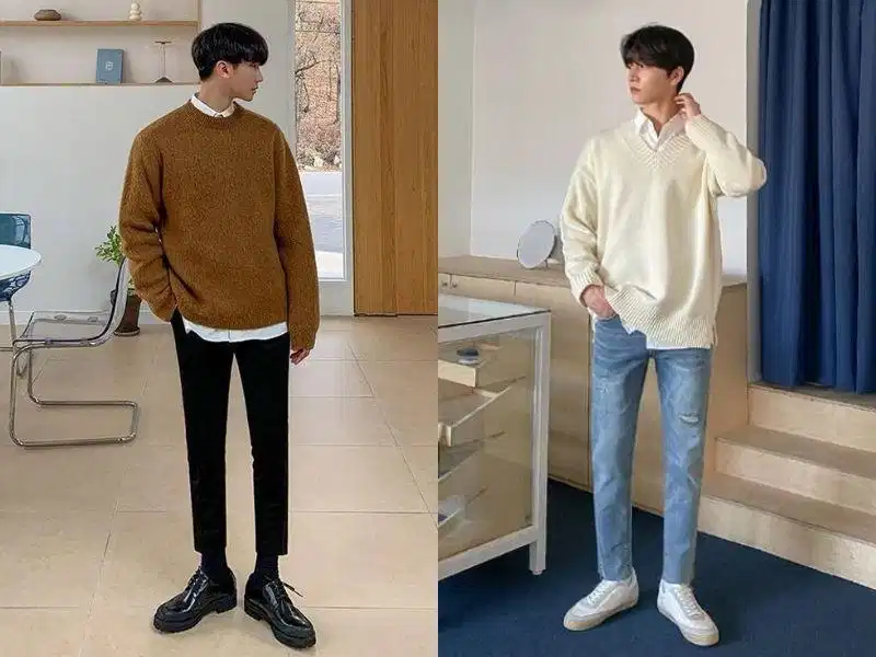 Phối đồ với áo sơ mi tay ngắn nam và áo sweater Phối đồ với áo sơ mi tay ngắn nam và áo sweater