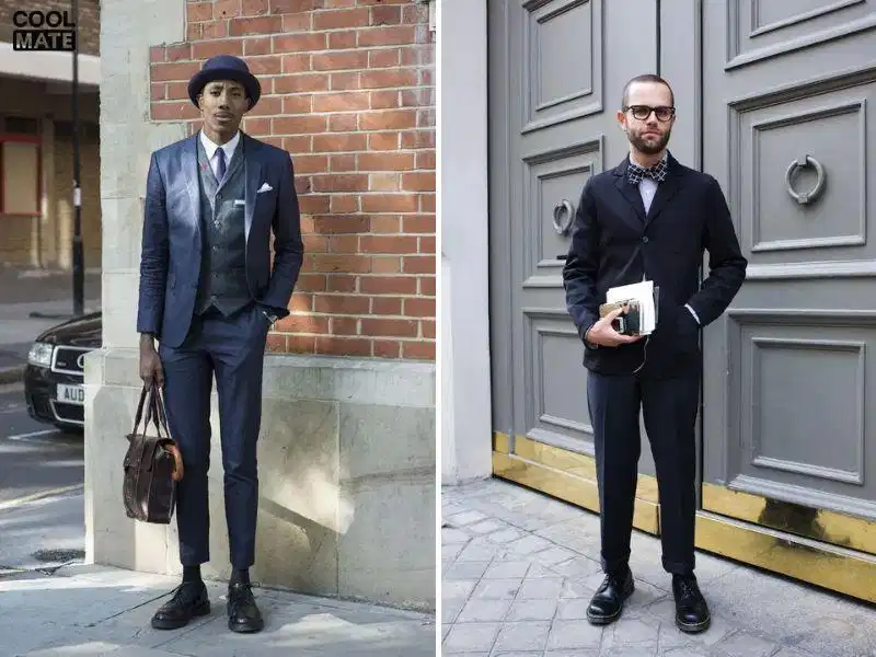 Suit phối cùng Dr Martens Bộ suit nam phối cùng giày Dr Martens đen cổ điển