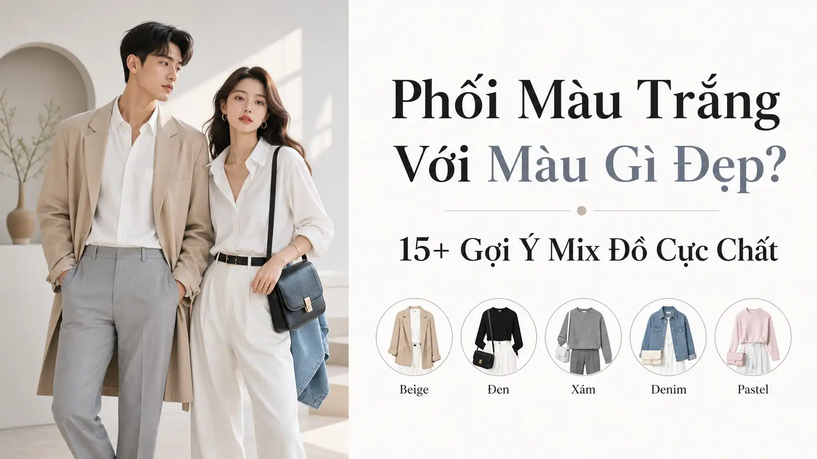 Phối Màu Trắng Với Màu Gì Đẹp? 15+ Gợi Ý Mix Đồ Cực Chất