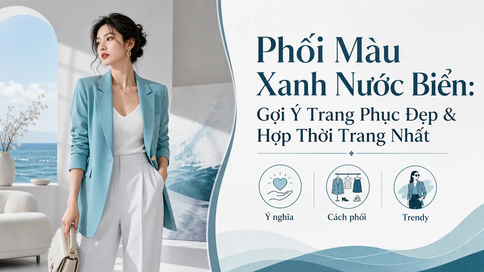 Phối Màu Xanh Nước Biển Đẹp & Hợp Thời Trang Nhất