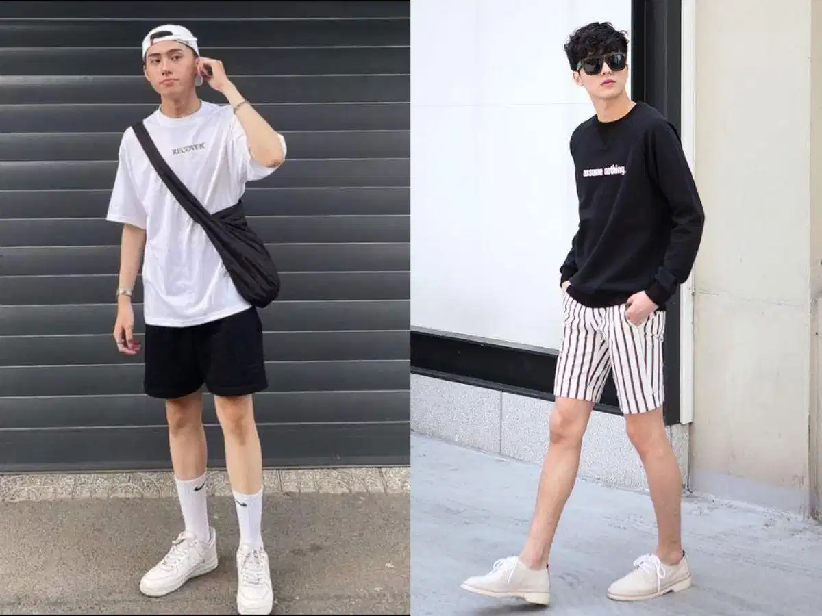 Phụ kiện phối cùng quần short nam Phối phụ kiện vừa vặn và tối giản cùng quần short nam