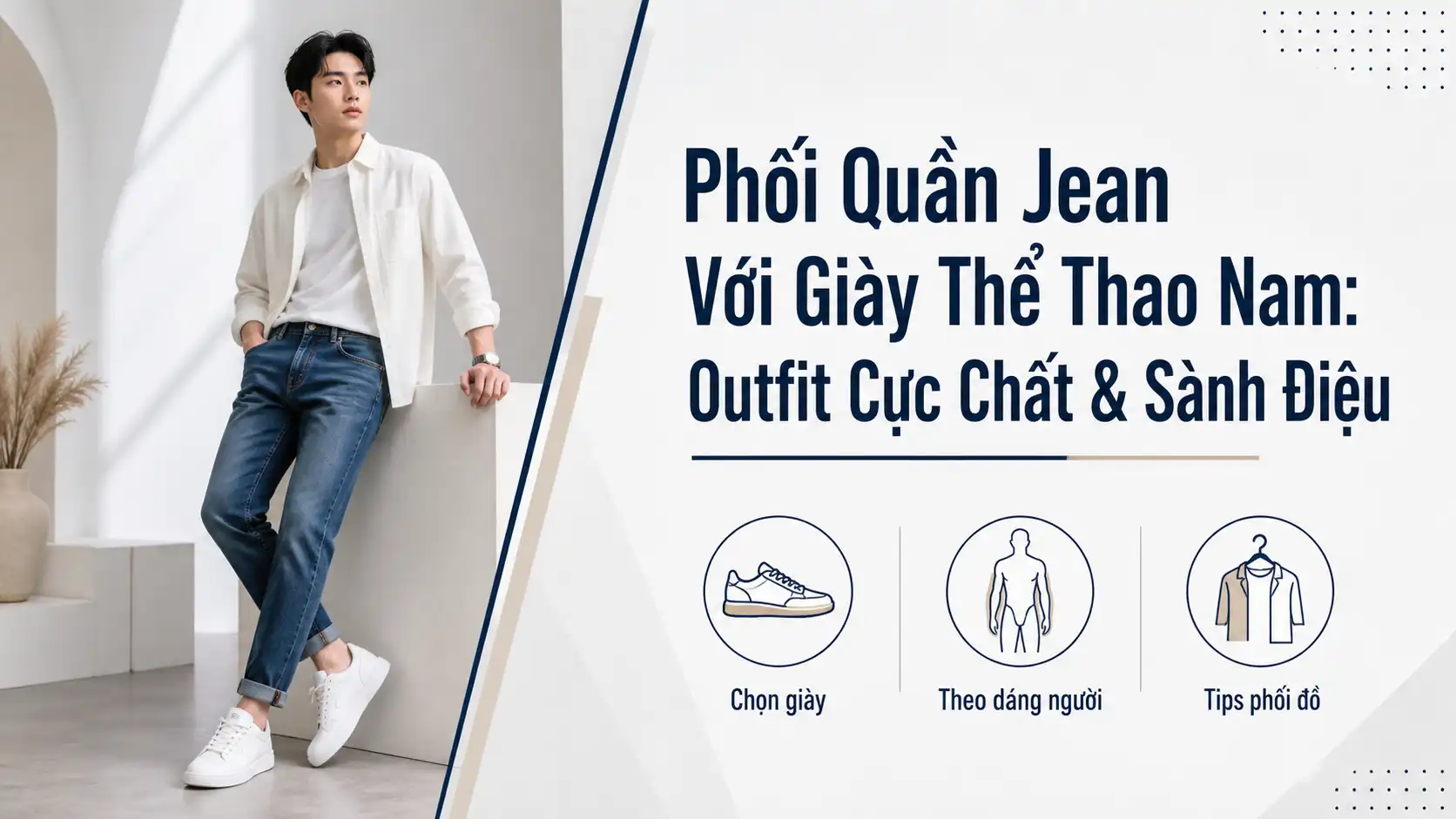 Phối Quần Jean Với Giày Thể Thao Nam Sành Điệu & Cực Chất