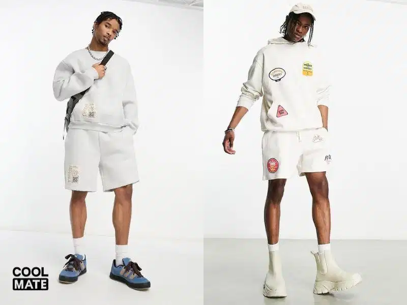 Áo hoodie phối cùng quần short trắng nam Áo hoodie phối cùng quần short trắng nam
