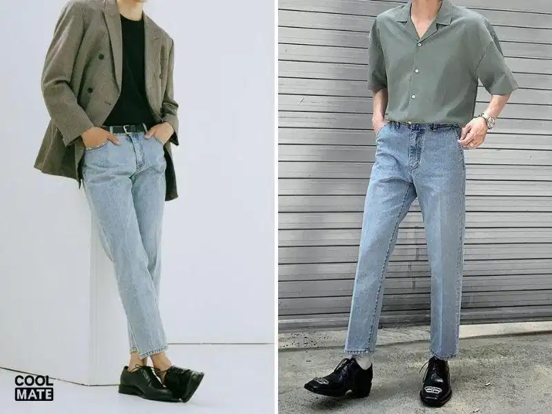 Phối tất với quần jeans phong cách công sở Phối tất với quần jeans phong cách công sở