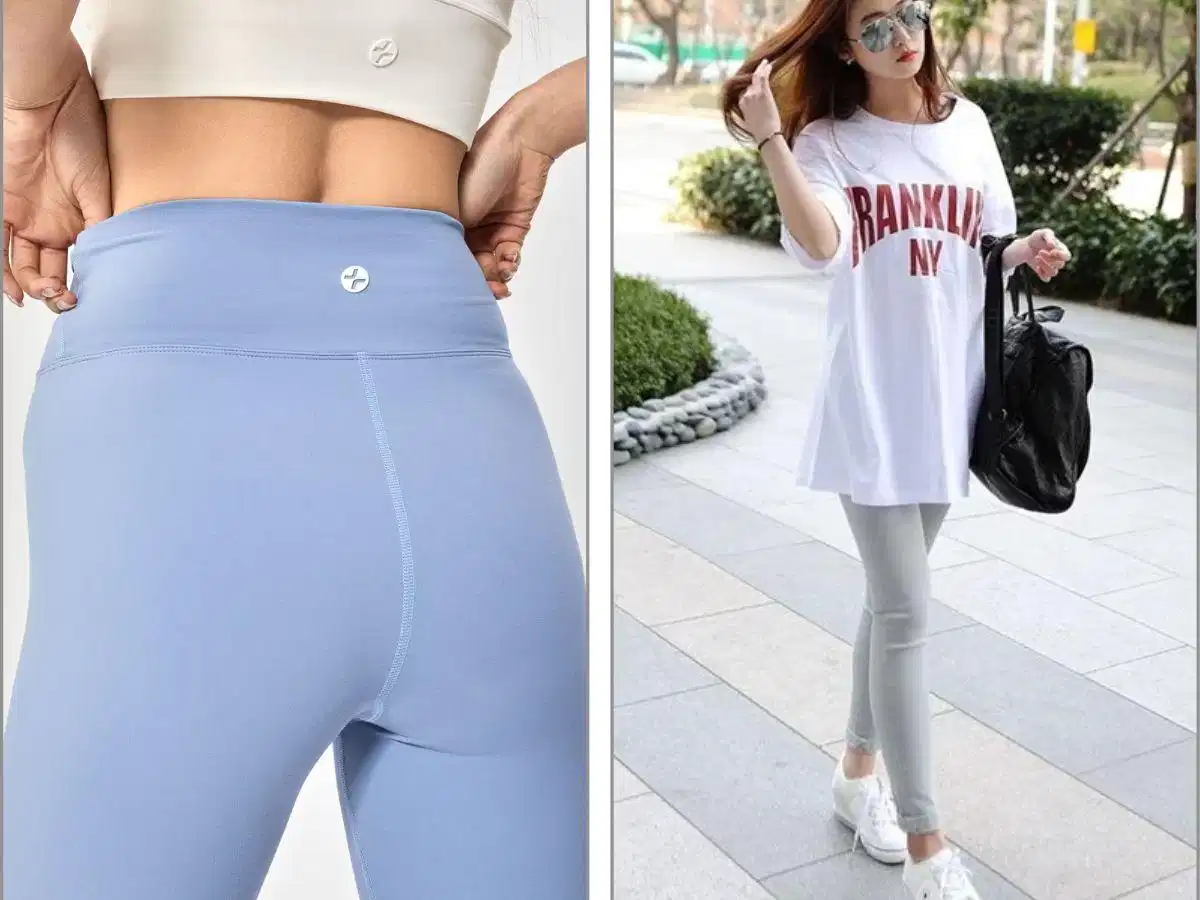 Phối legging với áo dài qua hông