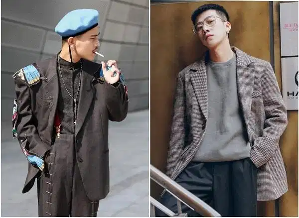 Blazer oversize nam phối áo thun tối giản và sneaker Blazer oversize nam phối áo thun tối giản và sneaker