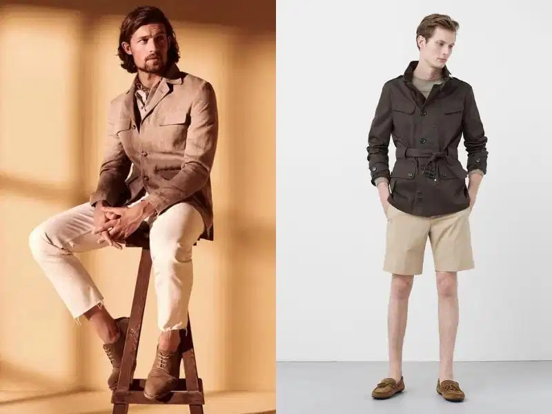 Bảng màu đặc trưng của phong cách Safari Bảng màu tự nhiên gồm beige, khaki và olive của thời trang Safari