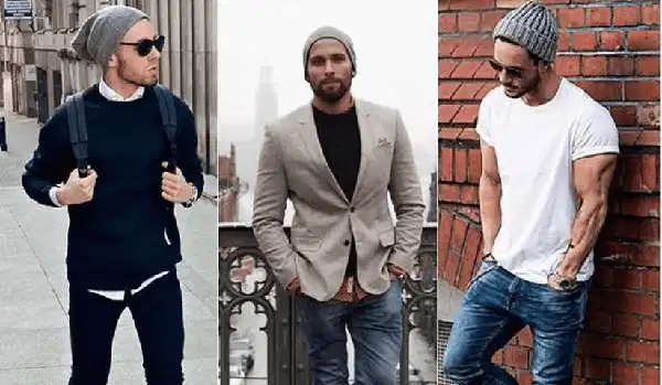 Bản phối phong cách tối giản thanh lịch giữa áo len cardigan và mũ beanie