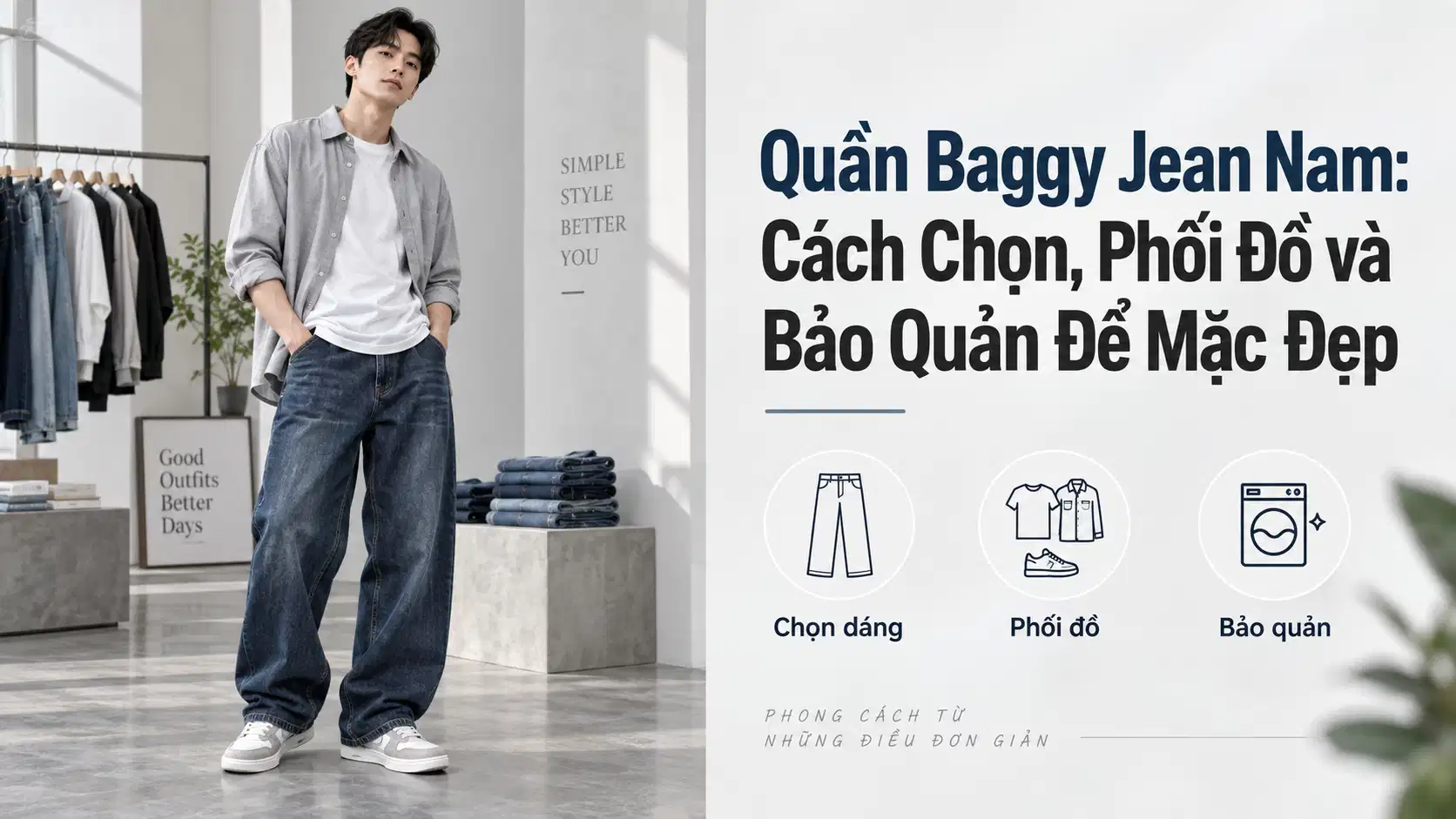 Quần Baggy Jean Nam: Cách Chọn, Phối Đồ và Bảo Quản Để Mặc Đẹp