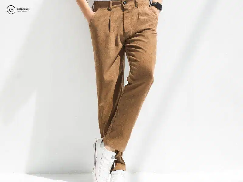 Quần Baggy nam nhung tăm - phong cách lịch lãm Quần baggy nhung tăm phối đồ phong cách retro thanh lịch