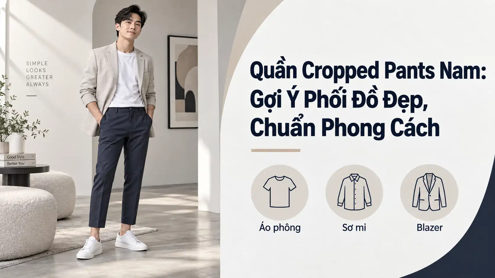 Quần Cropped Pants Nam: Gợi Ý Phối Đồ Đẹp, Chuẩn Phong Cách