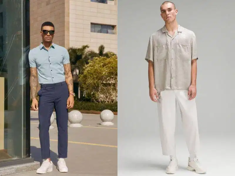 Quần cropped pants và áo sơ mi Quần cropped pants nam phối cùng áo sơ mi thanh lịch