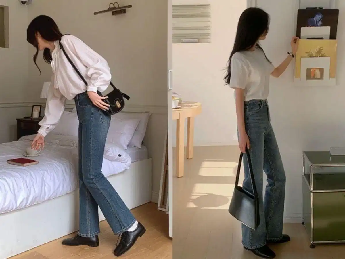 Quần jeans, áo phông, áo khoác và giày Oxford nữ Quần jeans, áo phông, áo khoác và giày Oxford nữ