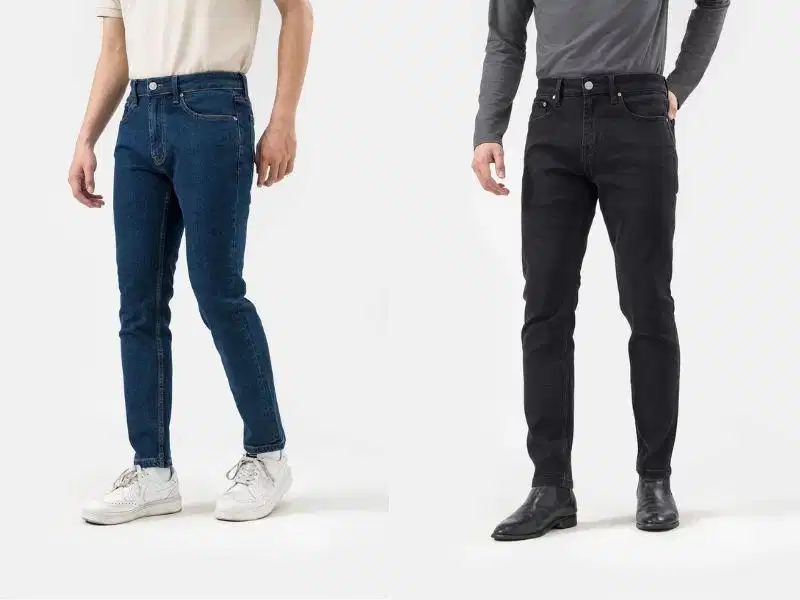 Quần jean dáng slim fit trơn basic rất dễ phối đồ Quần jean dáng slim fit trơn basic rất dễ phối đồ