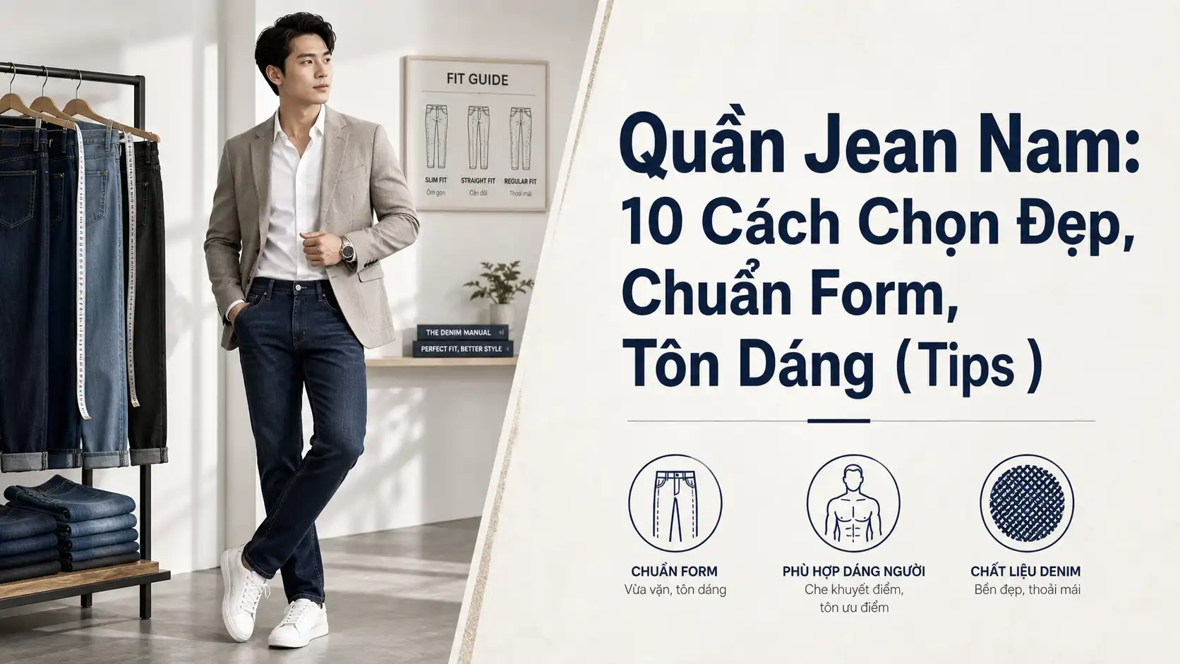 Quần Jean Nam: 10 Cách Chọn Đẹp, Chuẩn Form & Tôn Dáng