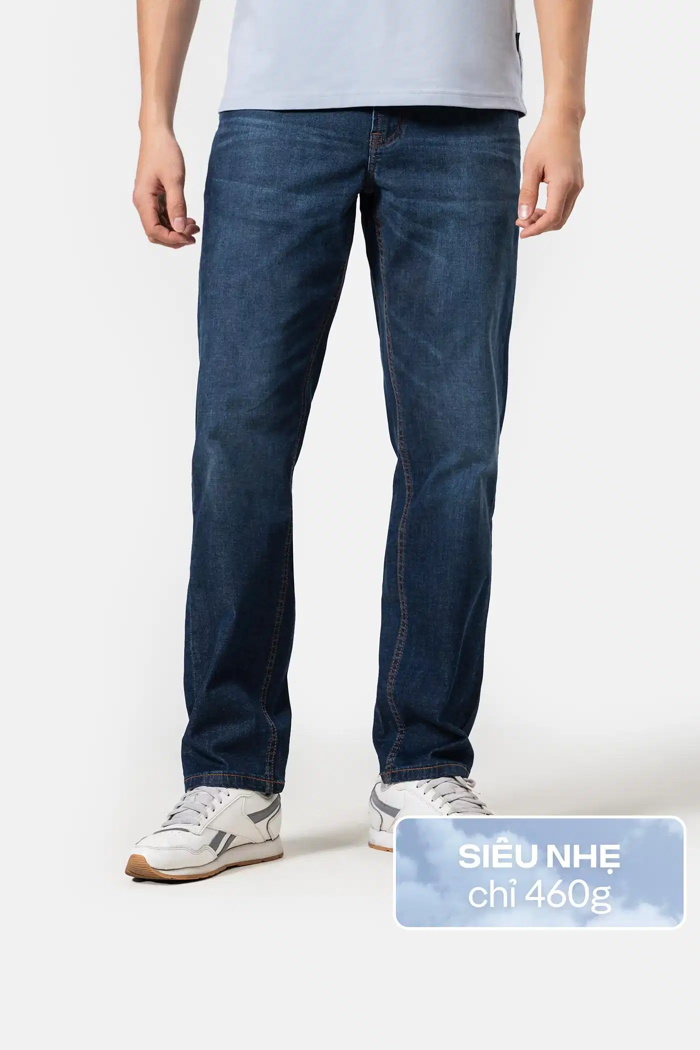 Quần Jeans Nam siêu nhẹ Quần jeans nam ống suông kết hợp với kiểu tóc layer cá tính