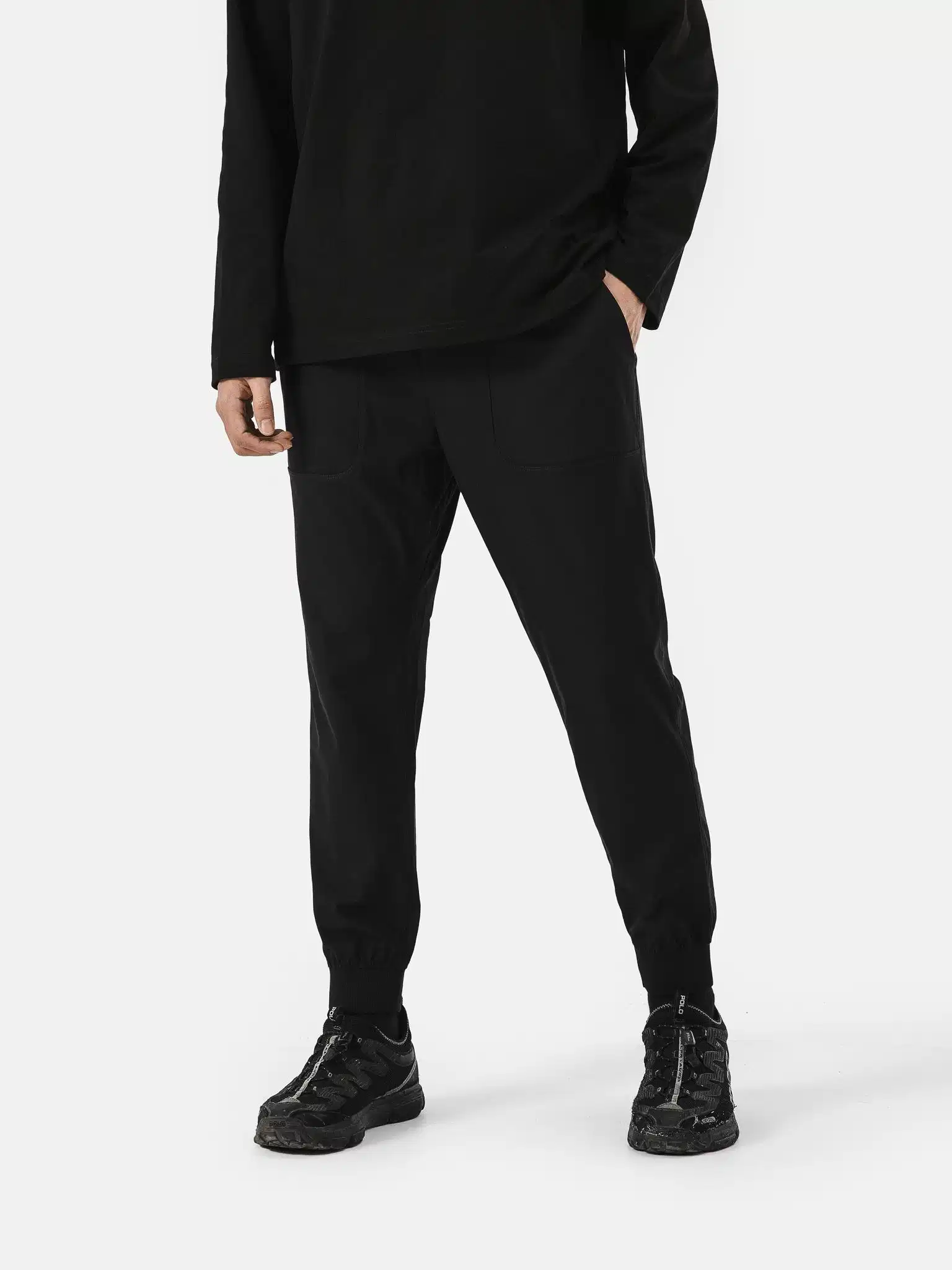 Quần jogger dệt kim dày dặn Quần jogger bo gấu gọn gàng cho nam giới gầy
