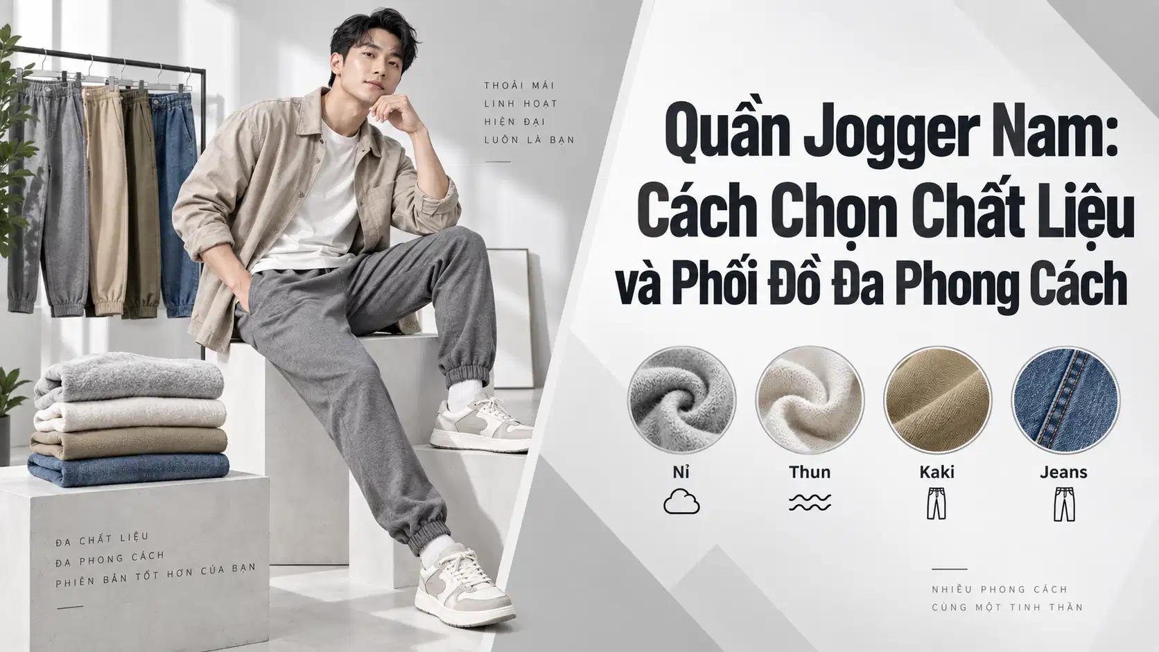 Quần Jogger Nam: Cách Chọn Chất Liệu và Phối Đồ Đa Phong Cách