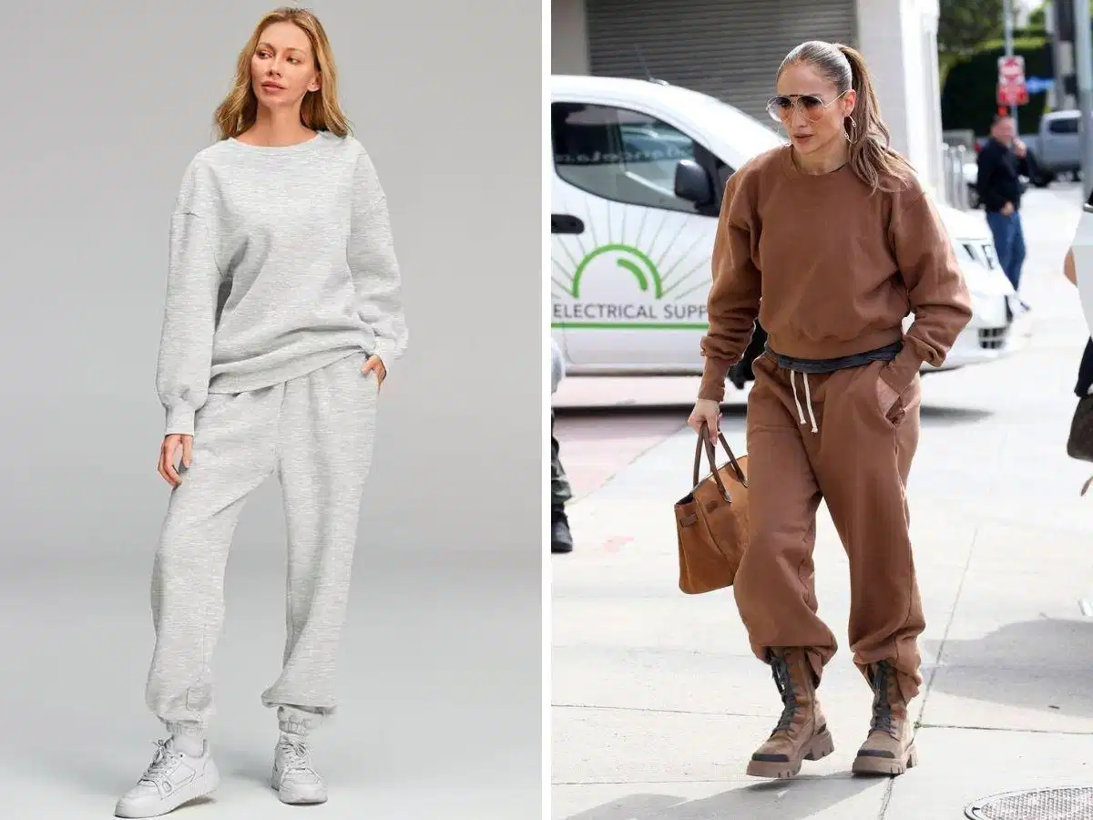 Quần jogger nữ phối với áo sweater