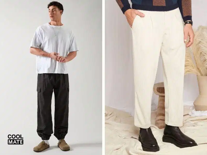Quần jogger phối với giày da Quần jogger phối với giày da