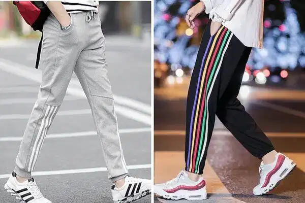 Quần kẻ sọc nhiều màu và sọc một phần Quần kẻ sọc nhiều màu sắc và sọc một phần