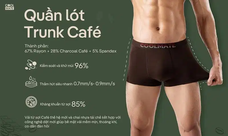 Quần lót nam từ chất liệu sợi cà phê Trang phục lót dệt từ sợi than cà phê co giãn và kháng khuẩn tự nhiên