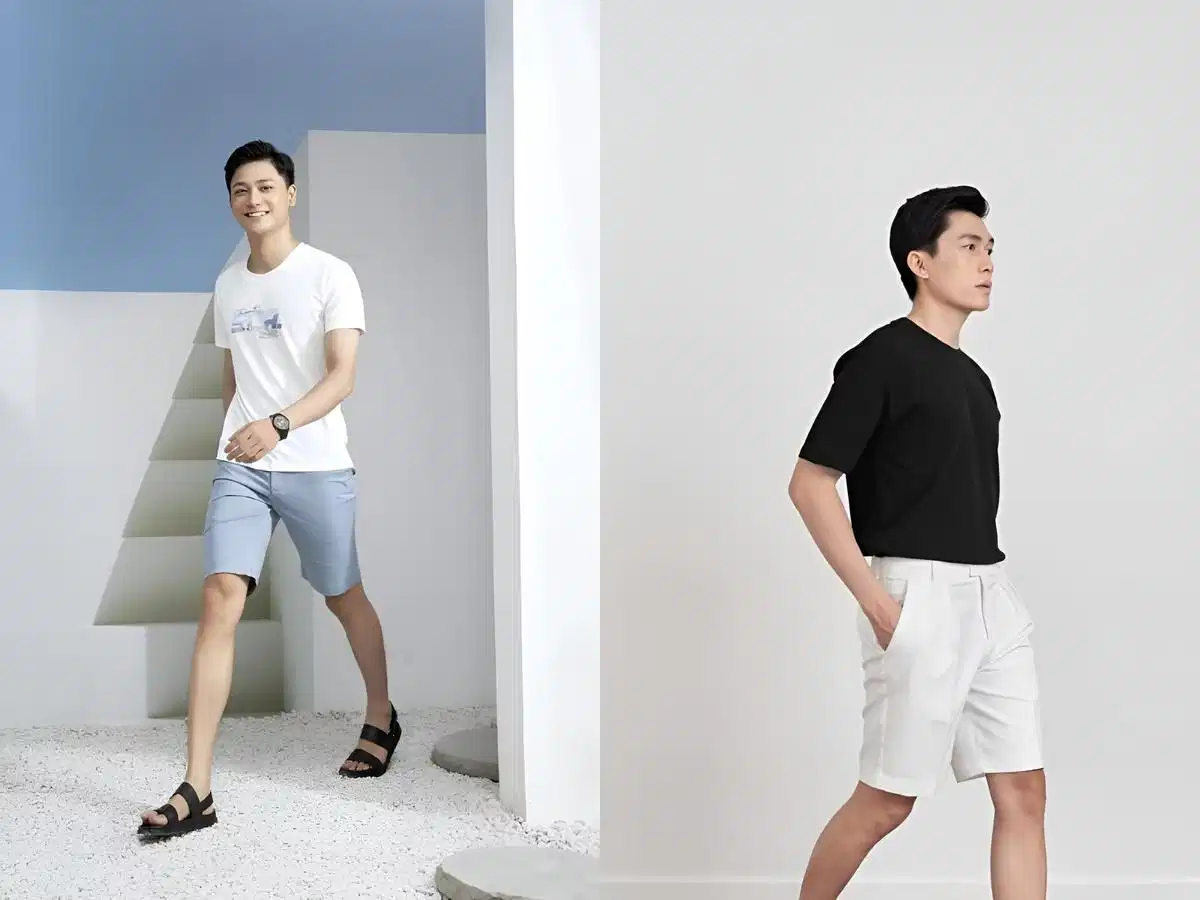 Quần ngố kaki phối cùng áo thun Quần ngố kaki phối cùng áo thun