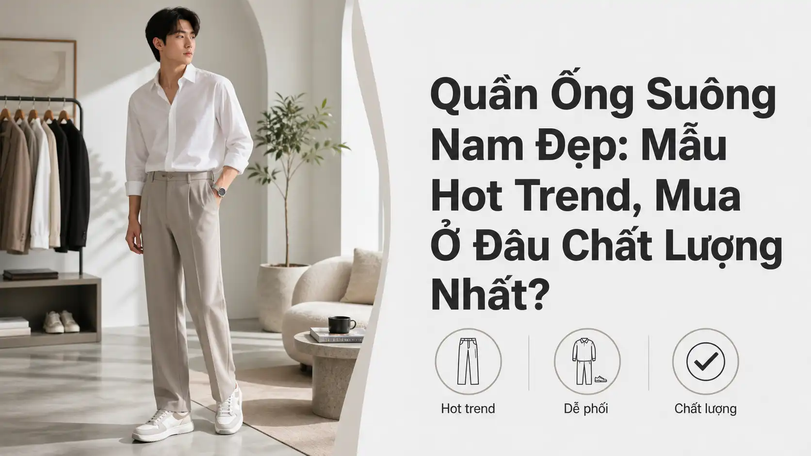 Quần Ống Suông Nam Đẹp - Mẫu Hot Trend & Mua Ở Đâu Tốt