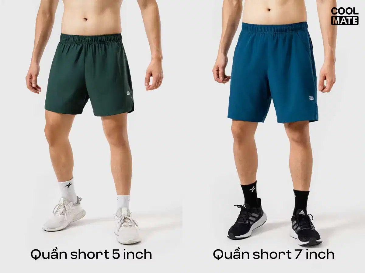 Quần short 5 inch và quần short 7 inch Quần short 5 inch và quần short 7 inch