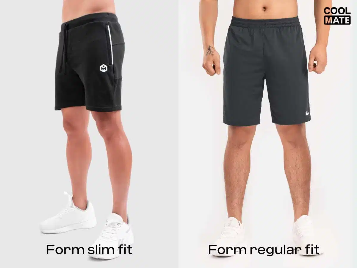 Quần short nam dáng slim fit và regular fit Quần short nam dáng slim fit và regular fit
