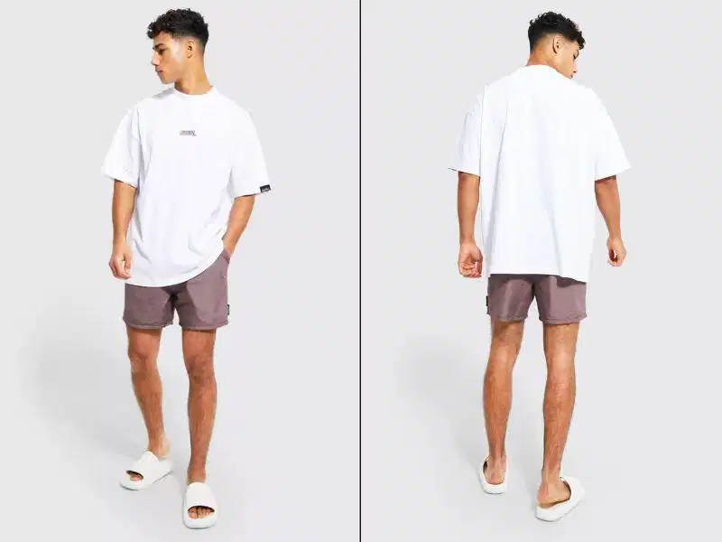 Áo thun oversized và quần short Áo phông phom rộng oversized phối cùng quần short nam