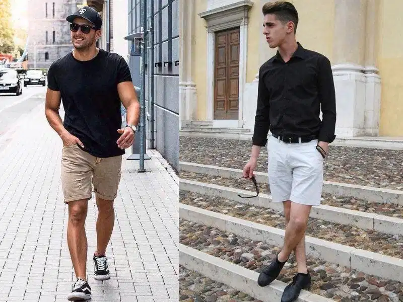 Phom ống suông gọn gàng của quần short nam