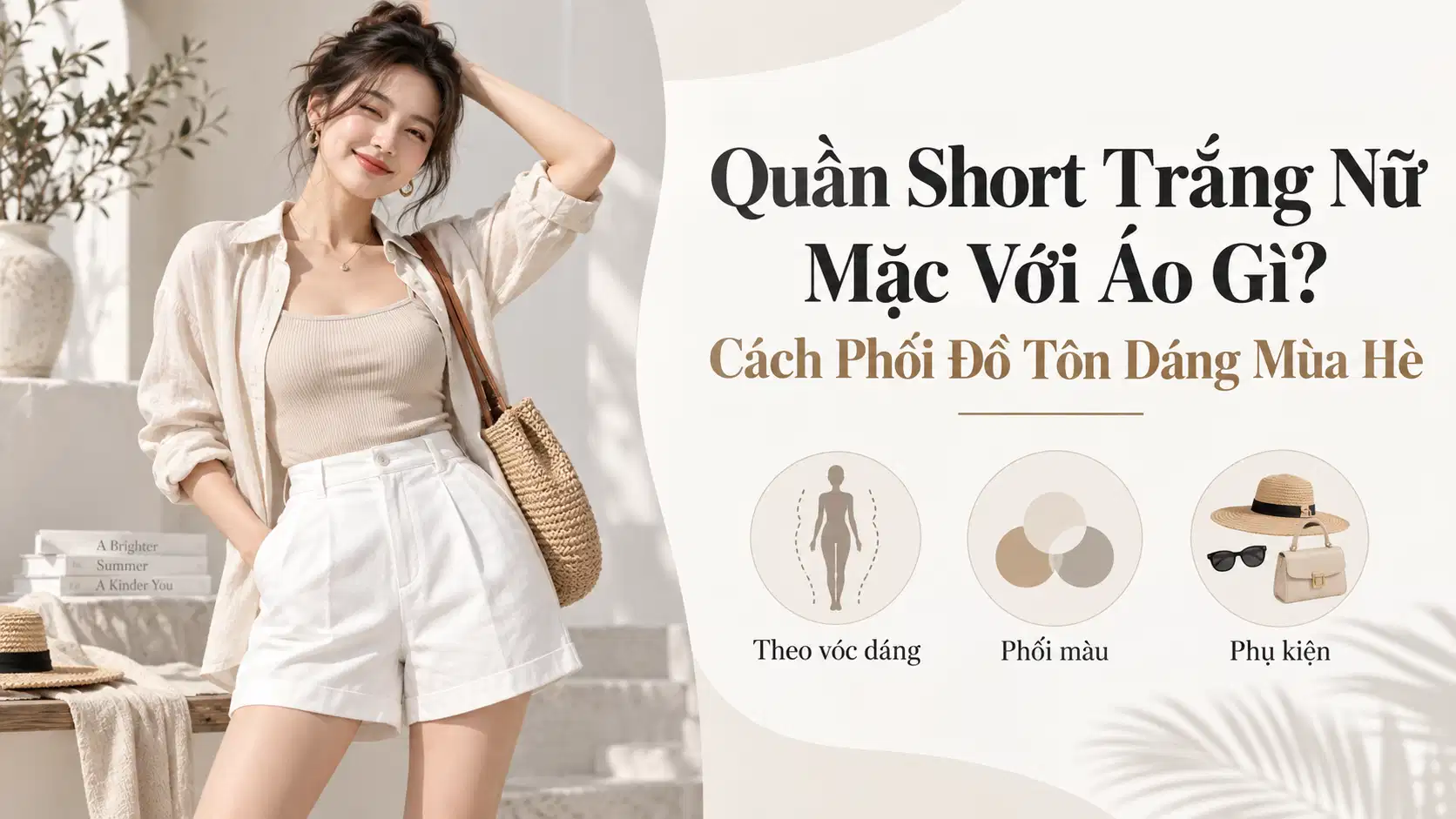 Quần Short Trắng Nữ Mặc Với Áo Gì? Cách Phối Đồ Tôn Dáng Mùa Hè