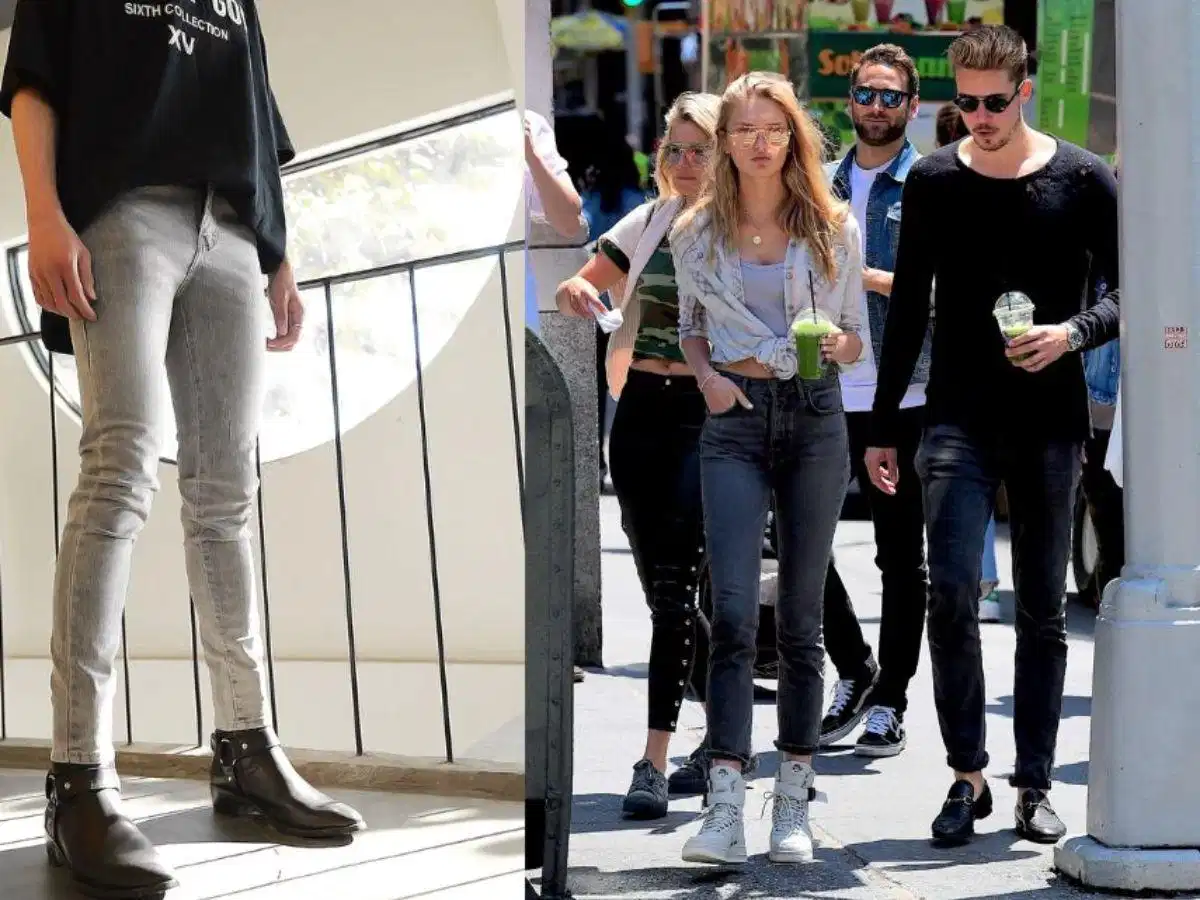 Quần jean skinny nam có thiết kế ôm từ hông xuống mắt cá chân Quần jean skinny nam có thiết kế ôm từ hông xuống mắt cá chân