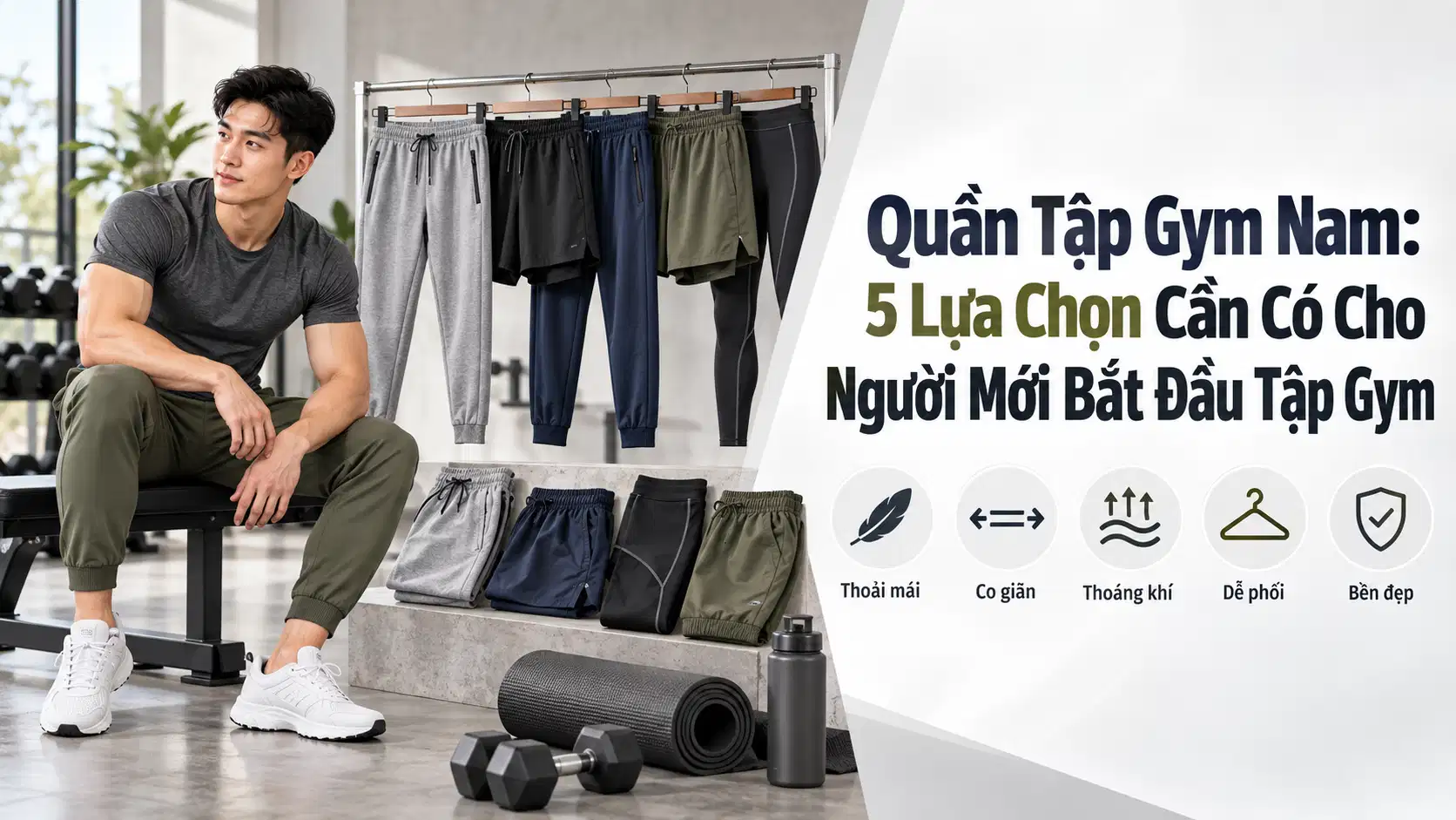 Quần Tập Gym Nam: 5 Lựa Chọn Cần Có Cho Người Mới Bắt Đầu Tập Gym