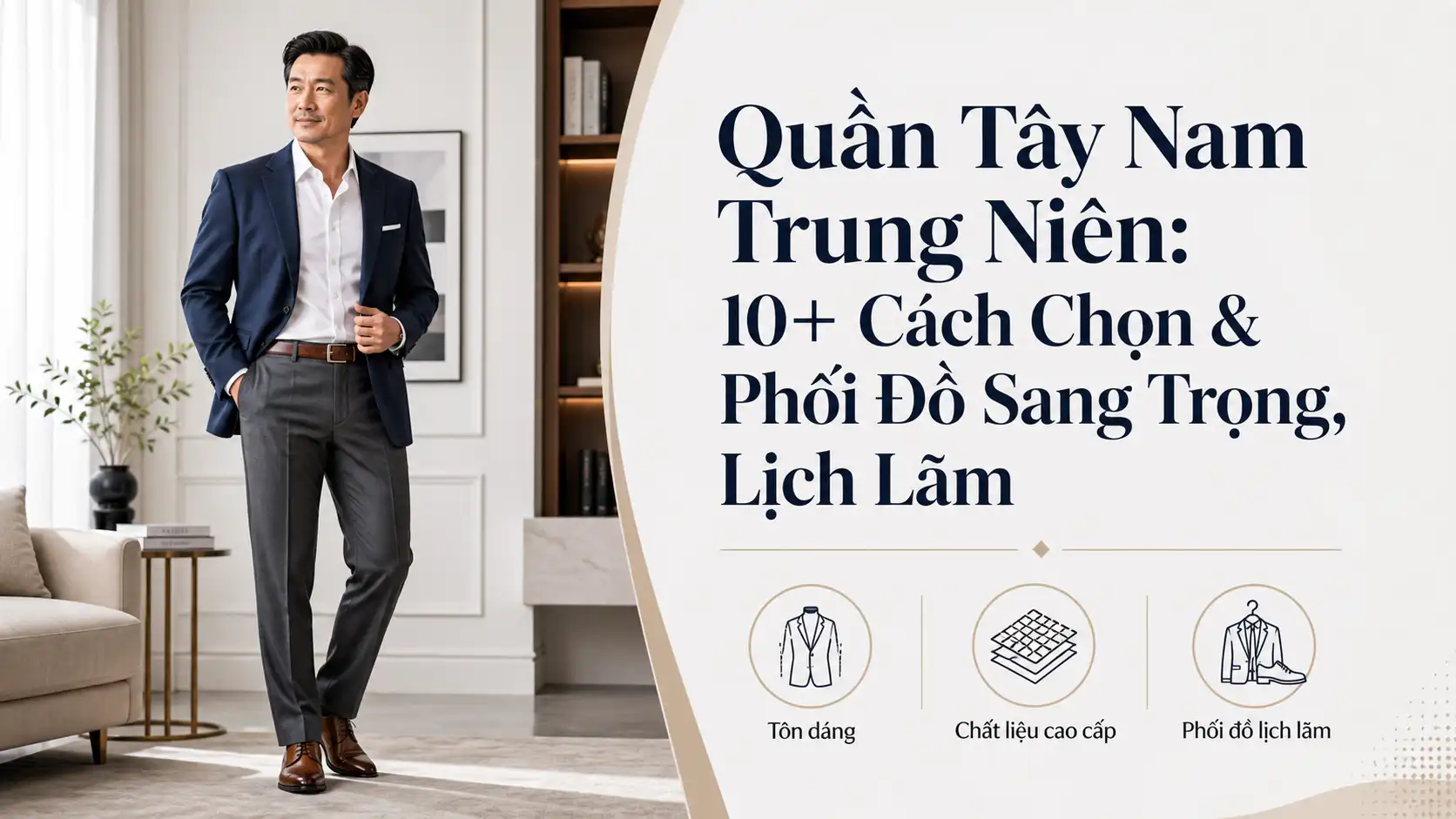 Quần Tây Nam Trung Niên: Cách Chọn & Phối Đồ Lịch Lãm