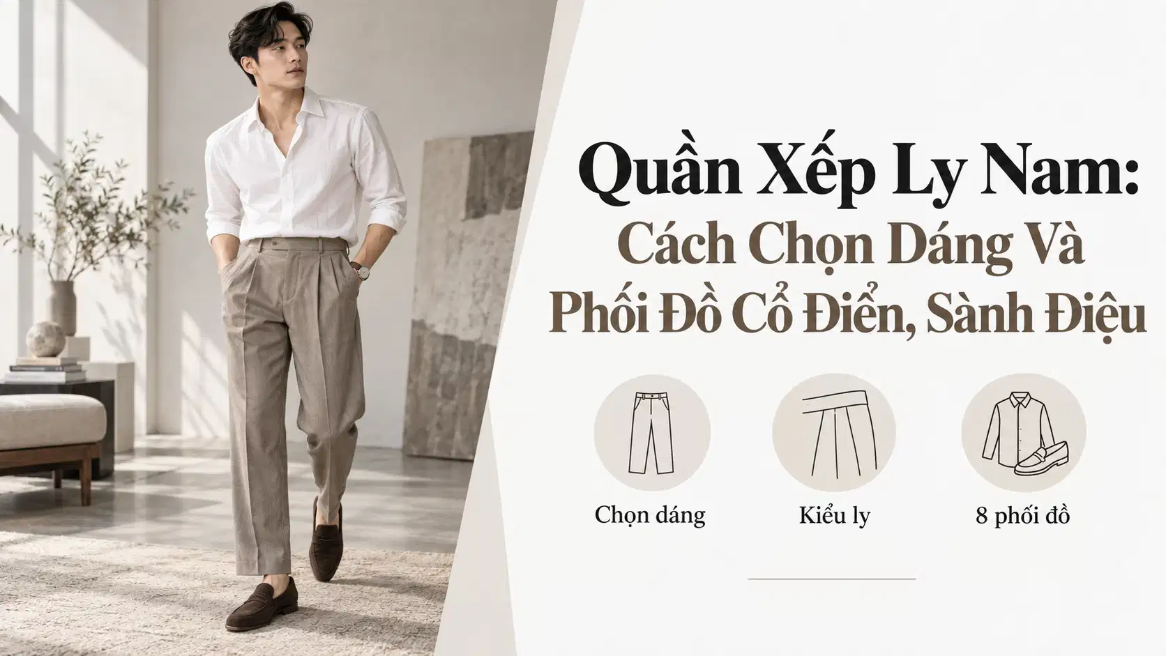 Quần Xếp Ly Nam: Cách Chọn Dáng Và Phối Đồ Cổ Điển, Sành Điệu
