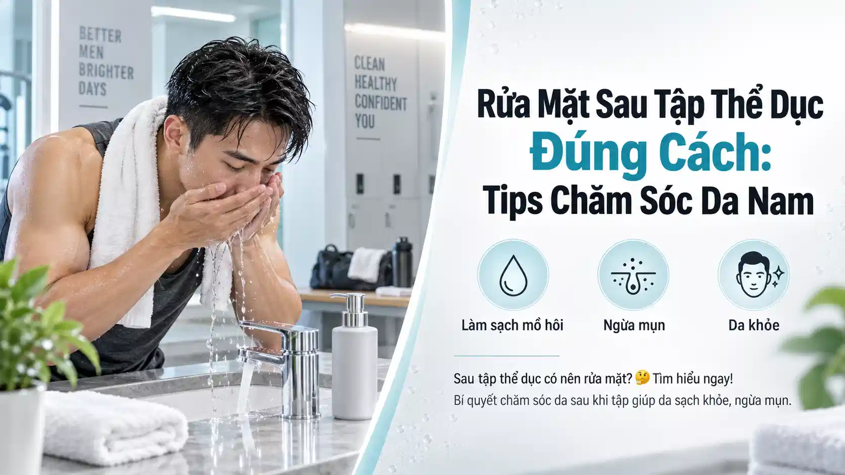 Rửa Mặt Sau Tập Thể Dục Đúng Cách: Tips Chăm Sóc Da Nam