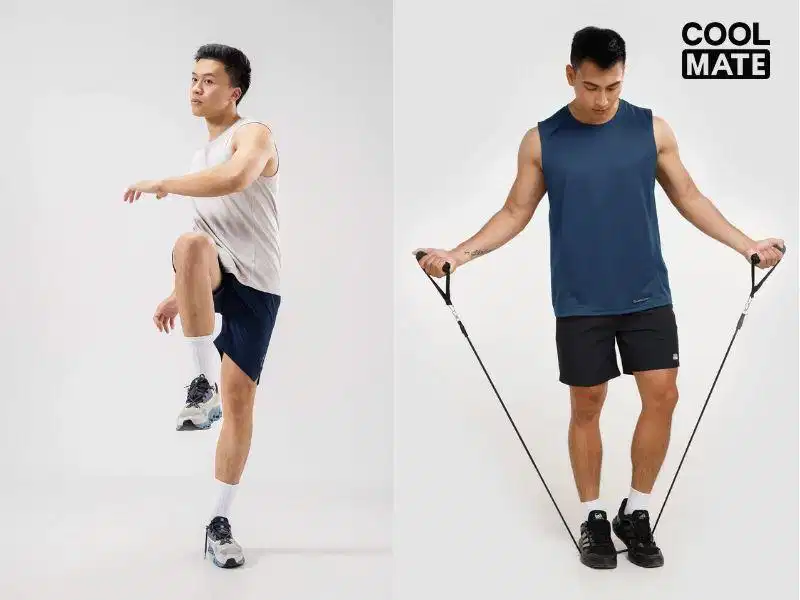 Set đồ tập gym cực ngầu với quần short và áo ba lỗ cực ngầu Set trang phục tập gym với áo tank top sát nách và quần short co giãn