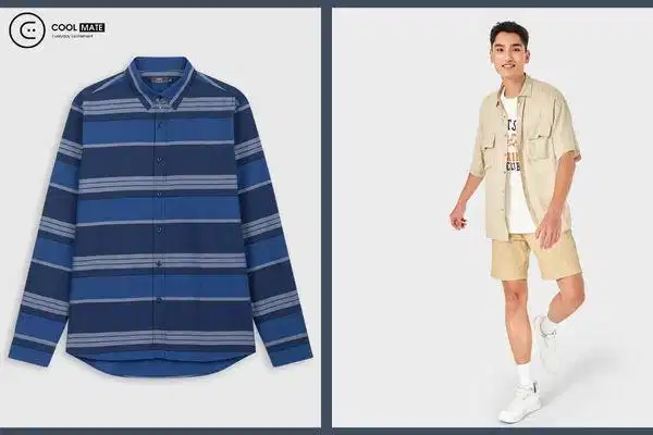 Áo sơ mi nam thường nhật chất liệu cotton tại Canifa